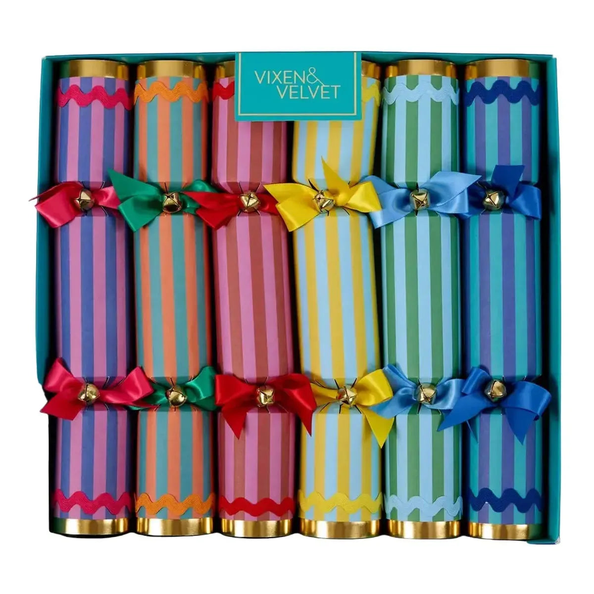 Vixen & Velvet La Dolce Vita Crackers Multi Stripe Set of 6 | Minimax