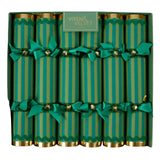 Vixen & Velvet Verdant Striped Crackers Green Set of 6 | Minimax