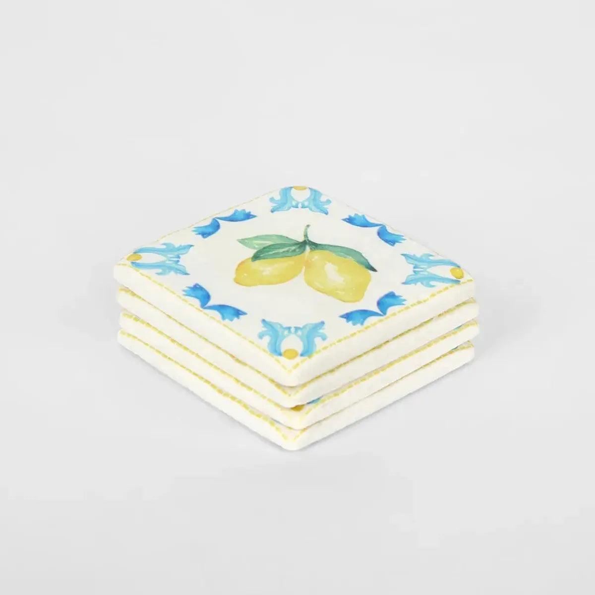 Vixen & Velvet La Dolce Vita Lemon Coasters (Set of 4)