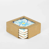 La Dolce Vita Blue Pattern Coasters Set of 4 – durable multicolour coasters with Mediterranean-inspired blue motif, pack of four