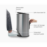 Joseph Joseph Arc™ Easy-push Stainless Steel Pedal Bin 10L | Minimax