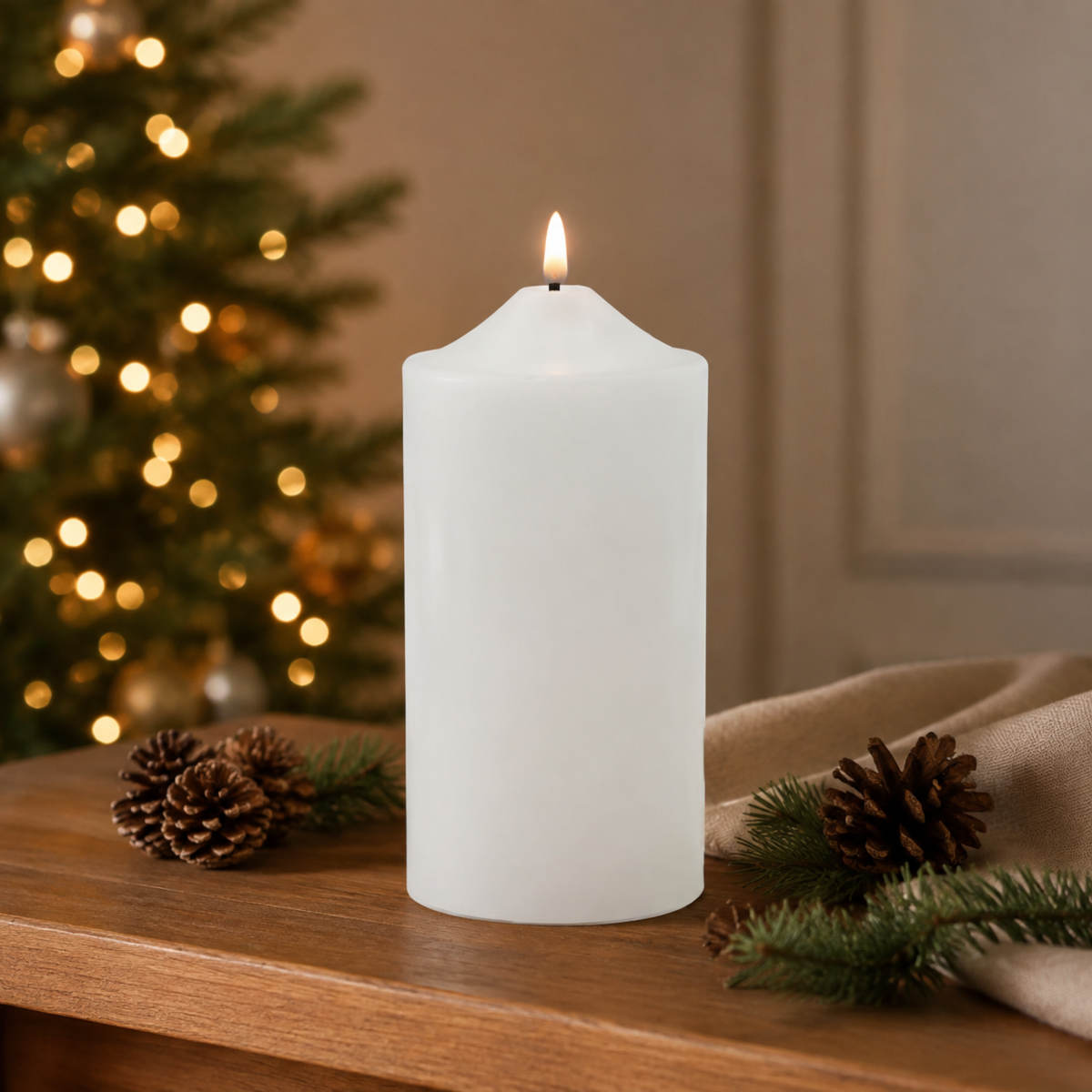 Swing Gifts Ellipse LED Church Flameless Candle White 10 x 22.5cm | Minimax