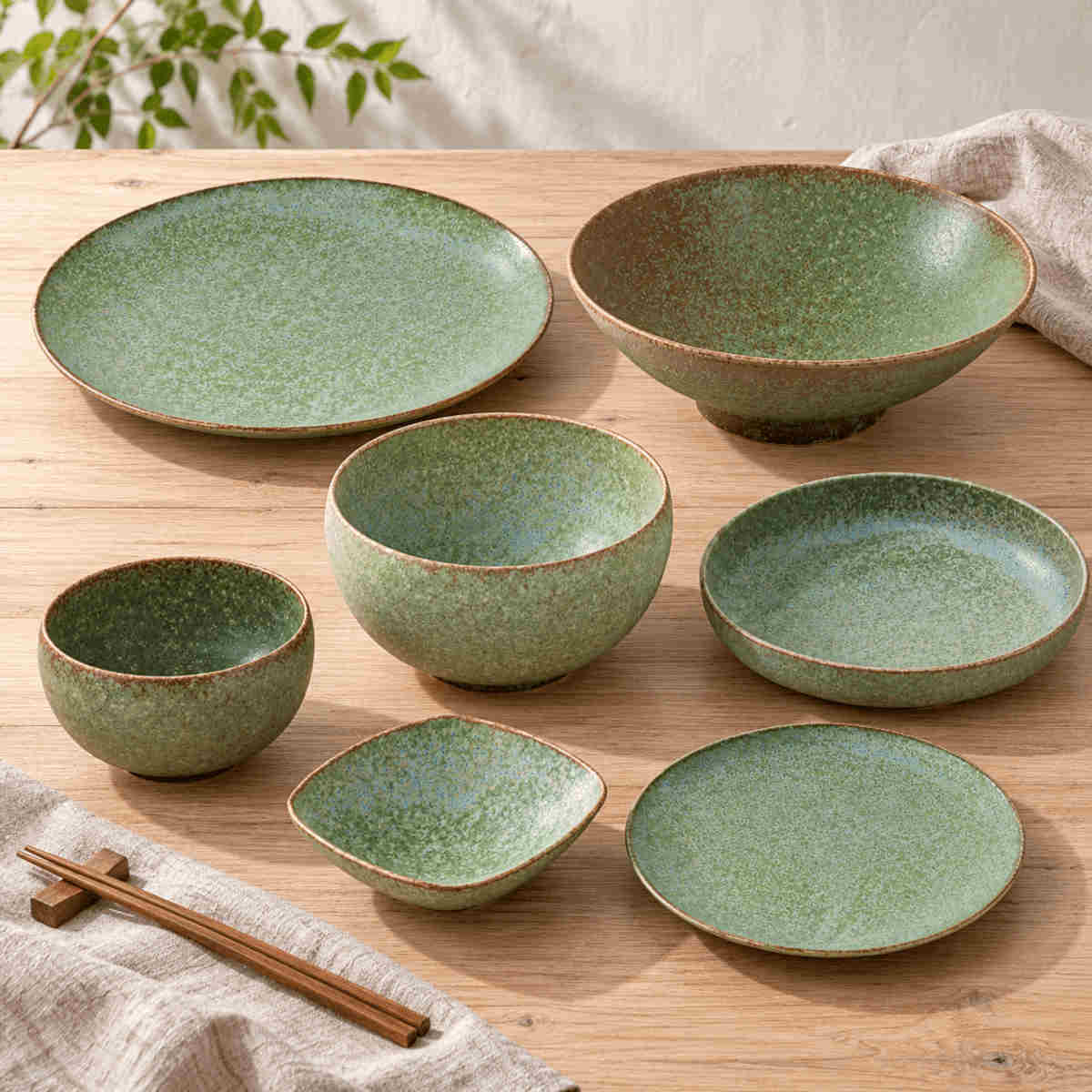 Concept Japan Wabisabi Curved Deep Bowl Large Green | Minimax