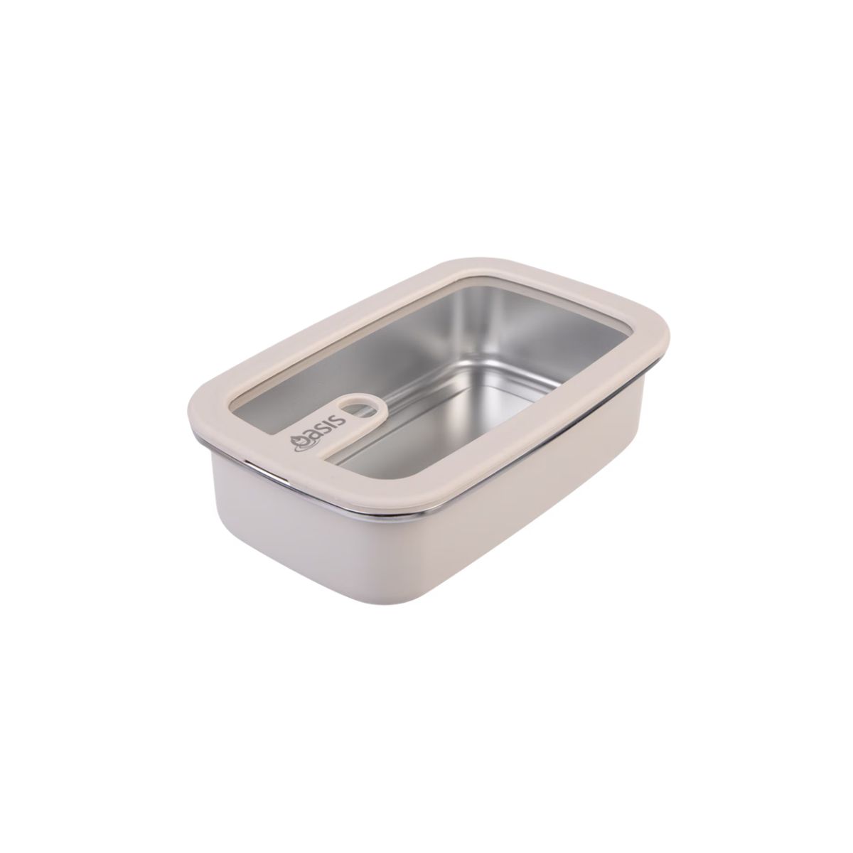 Oasis Microwave Safe Rectangular Stainless Steel Container Oat 700ml