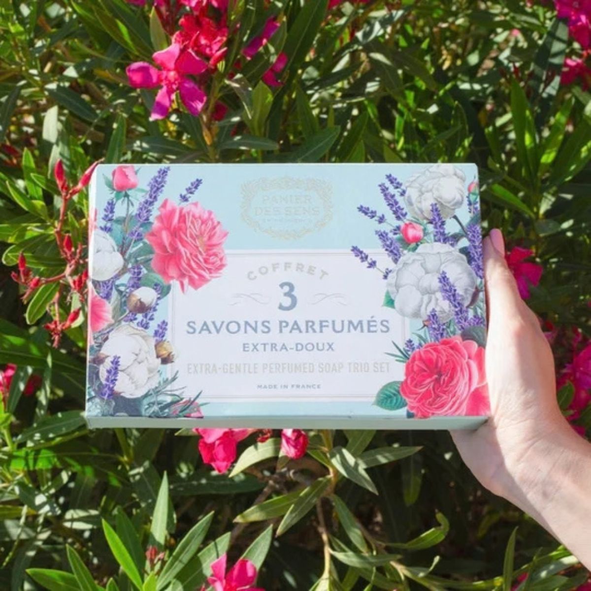 Panier des Sens Festive Soap Trio Cotton Lavender Rose Nectar