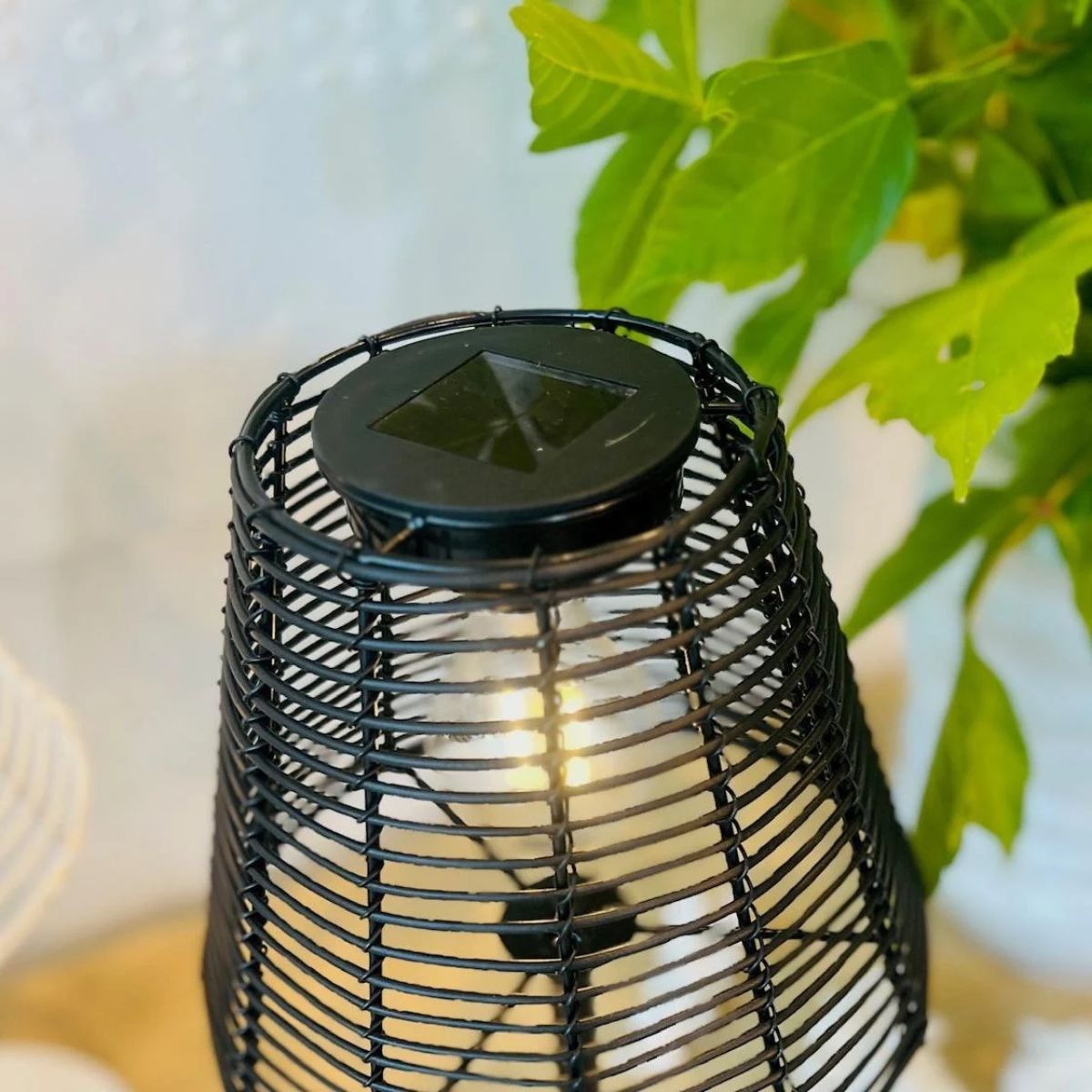 Mediterranean Market Cali Solar Table Lamp Black 33cm