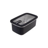 Oasis Microwave Safe Rectangular Stainless Steel Container Black 1.1L