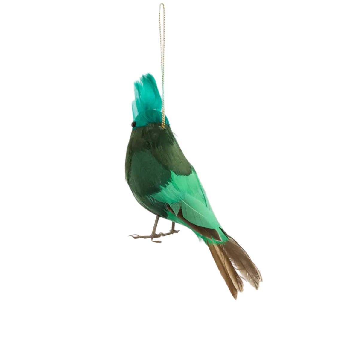 Vixen & Velvet Efina Feather Bird Decoration Green 20cm | Minimax
