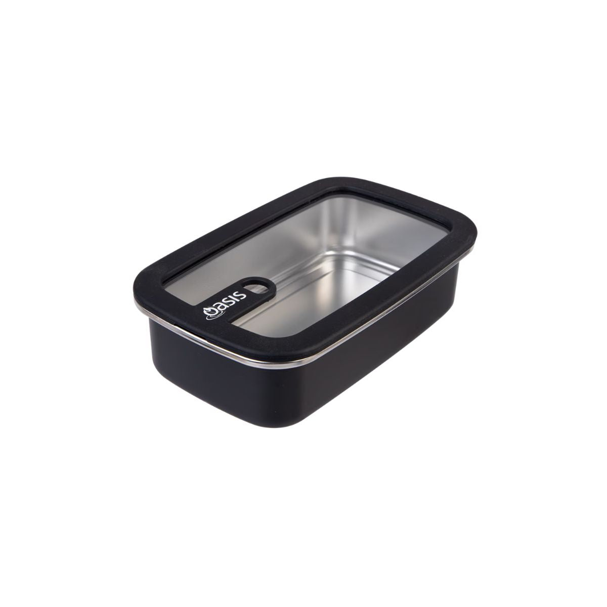 Oasis Microwave Safe Rectangular Stainless Steel Container Black 700ml