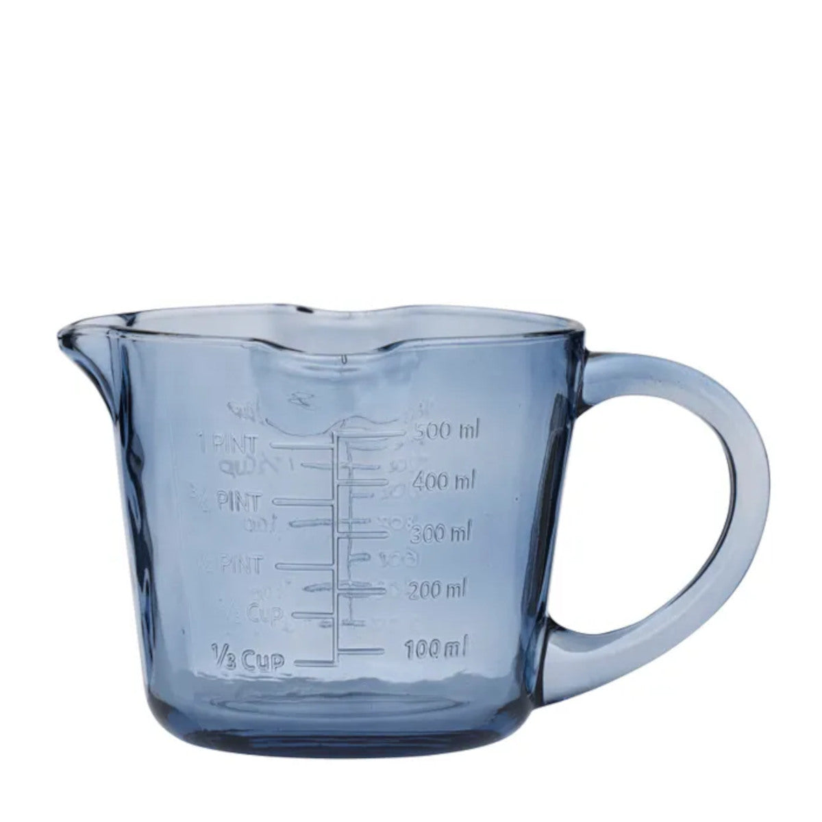 Assemble Lia Glass Measure Jug Denim 16.5x14x10.5cm