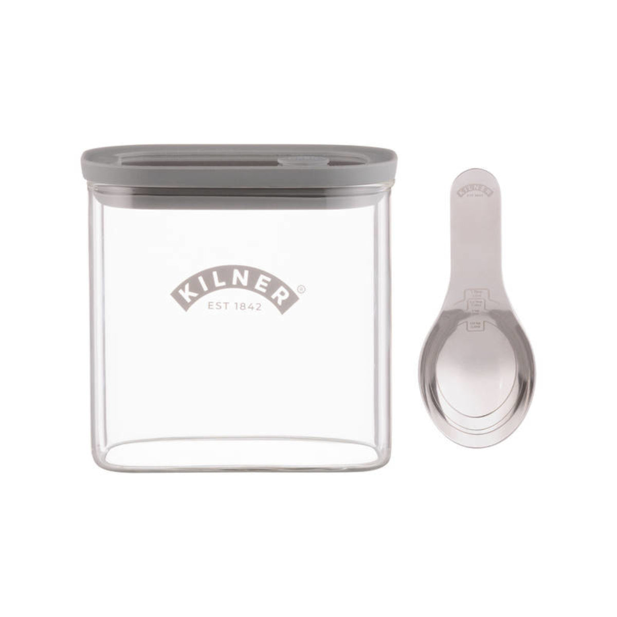 Kilner Fresh Storage Spice Jar with Spoon 12 x 12 x 8cm (700ml) | Minimax