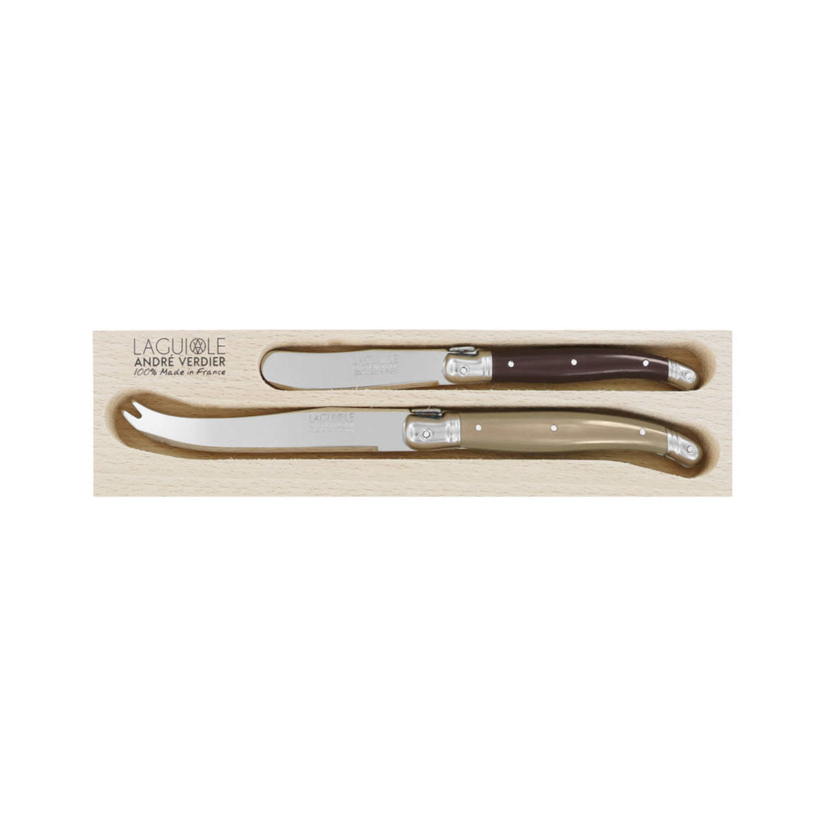Laguiole Andre Verdier Cheese Knife Choc Set 2pc | Minimax