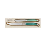 Laguiole Andre Verdier Debutant Cheese Knife Set 2pc Forest Green | Minimax