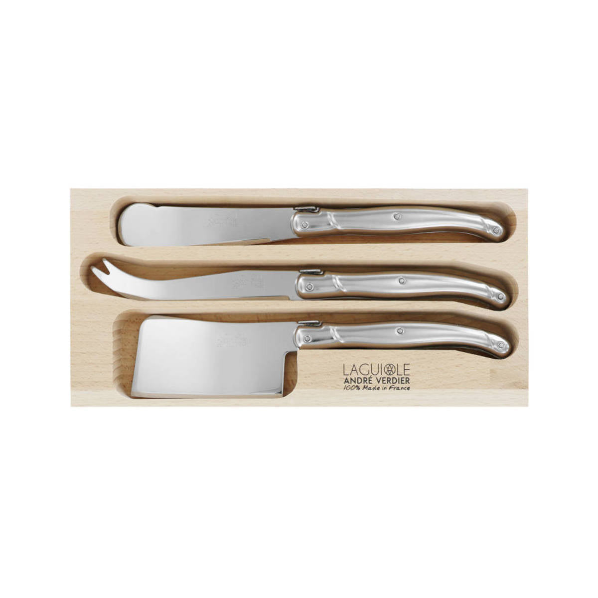 Laguiole Andre Verdier Cheese Knife Set 3pc Stainless Steel | Minimax