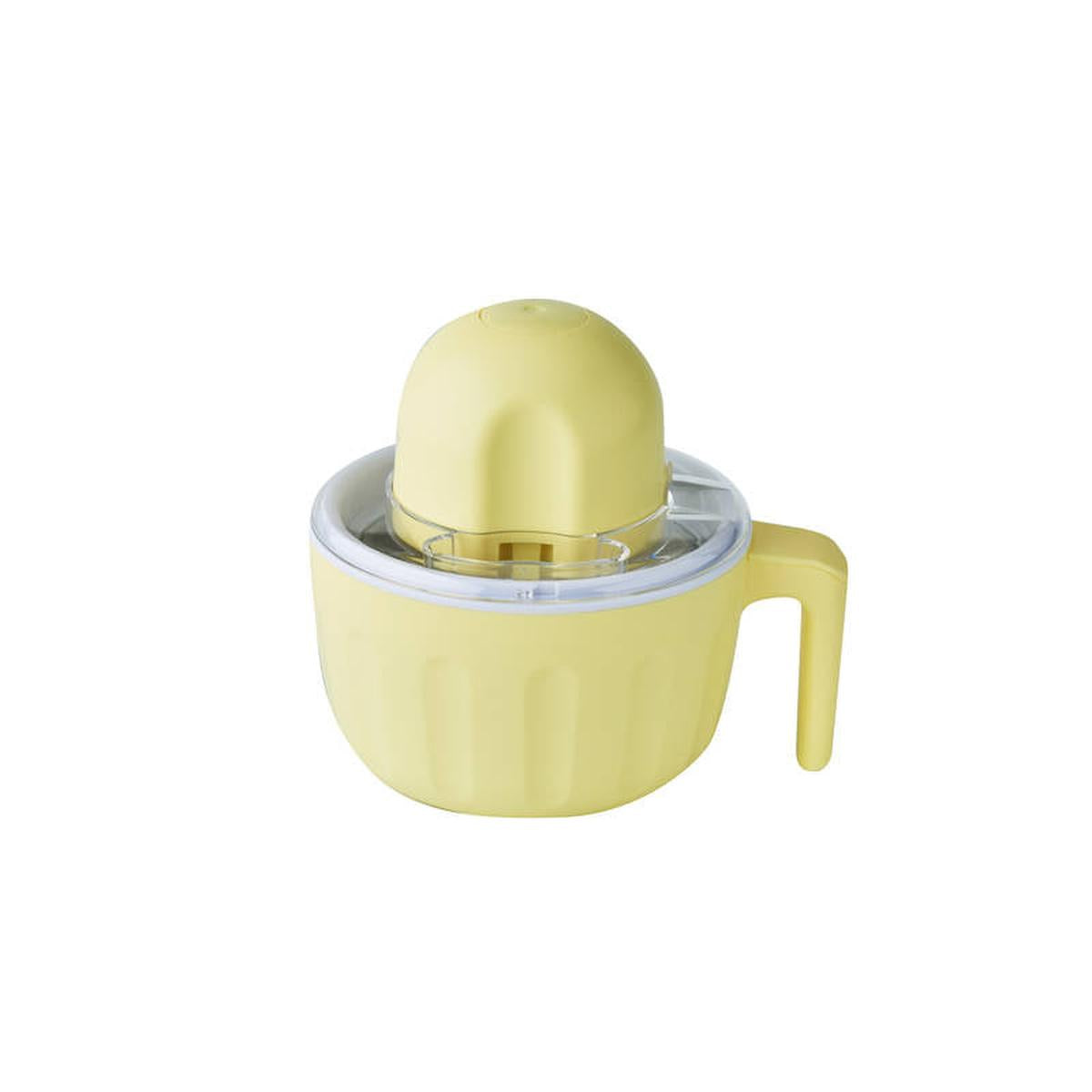 Avanti Ice Cream Maker Lemon – compact electric ice cream machine with handle, detachable parts and easy-to-clean design.