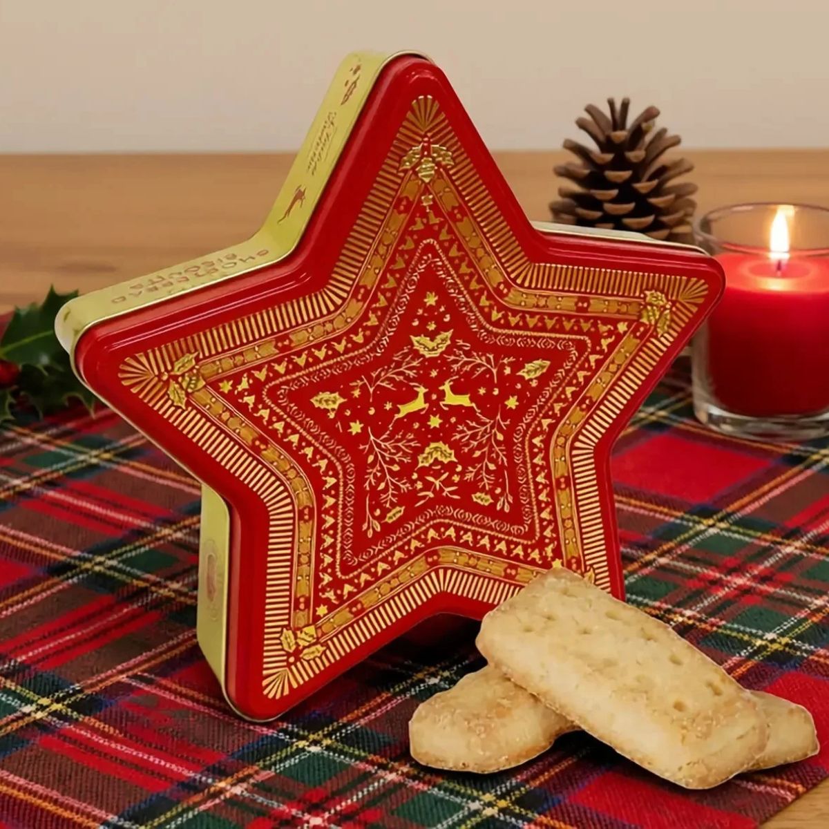 Valley Produce Co. Luxury Festive Star Shortbread Tin 180g