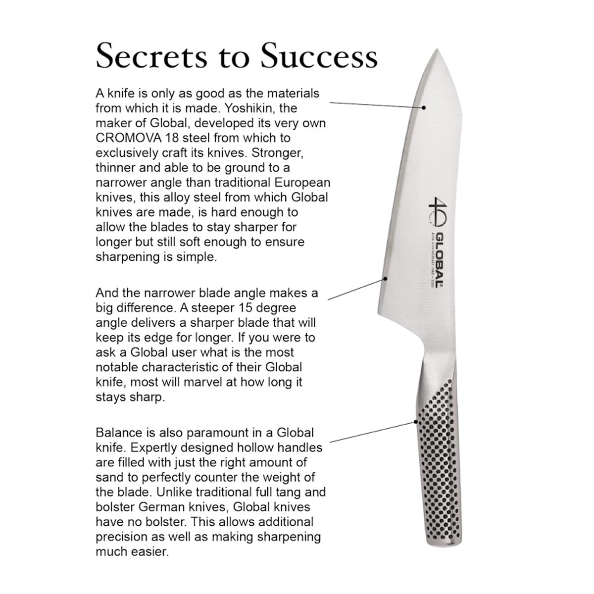 Global 40th Anniversary 3-Piece Knife Set