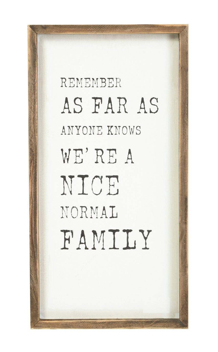 Emporium We're A Normal Family Wall Decor White 20x38cm