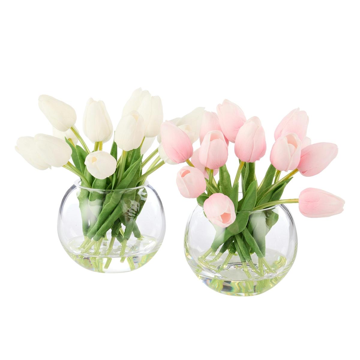 Rogue Tulip Bunch-Sphere Vase White 20x23x19cm