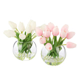 Rogue Tulip Bunch-Sphere Vase White 20x23x19cm