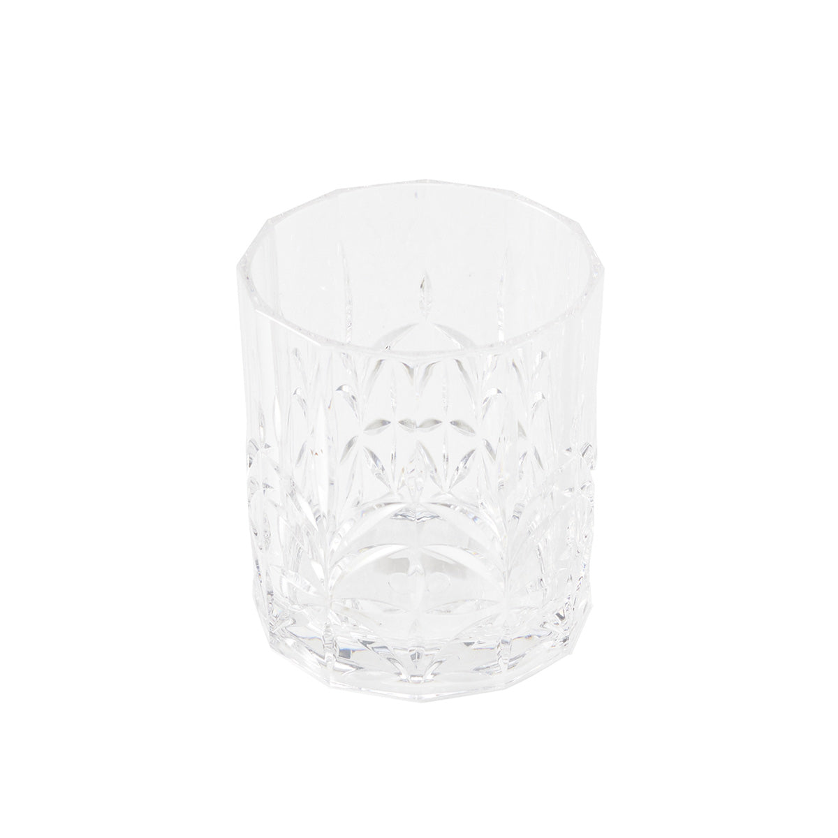 Saltwater unbreakable embossed 405ml DOF tumbler in clear finish, shown front on