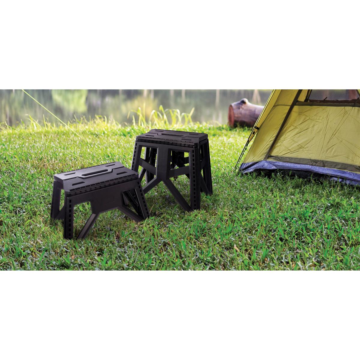Maverick Foldable Stool Black Large | Minimax - in a camping