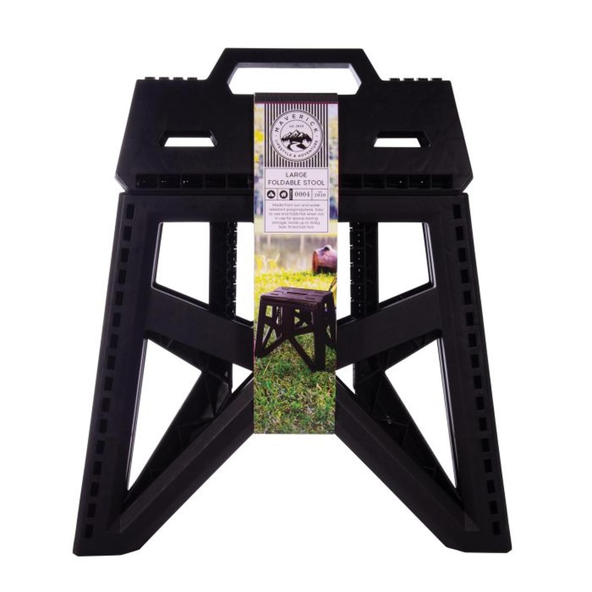 Maverick Foldable Stool Black Large | Minimax