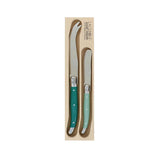 Laguiole Andre Verdier Debutant Cheese Knife Set 2pc Forest Green | Minimax