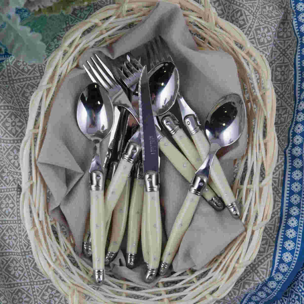 Laguiole Andre Verdier Debutant Cutlery Set Ivory 24pc | Minimax