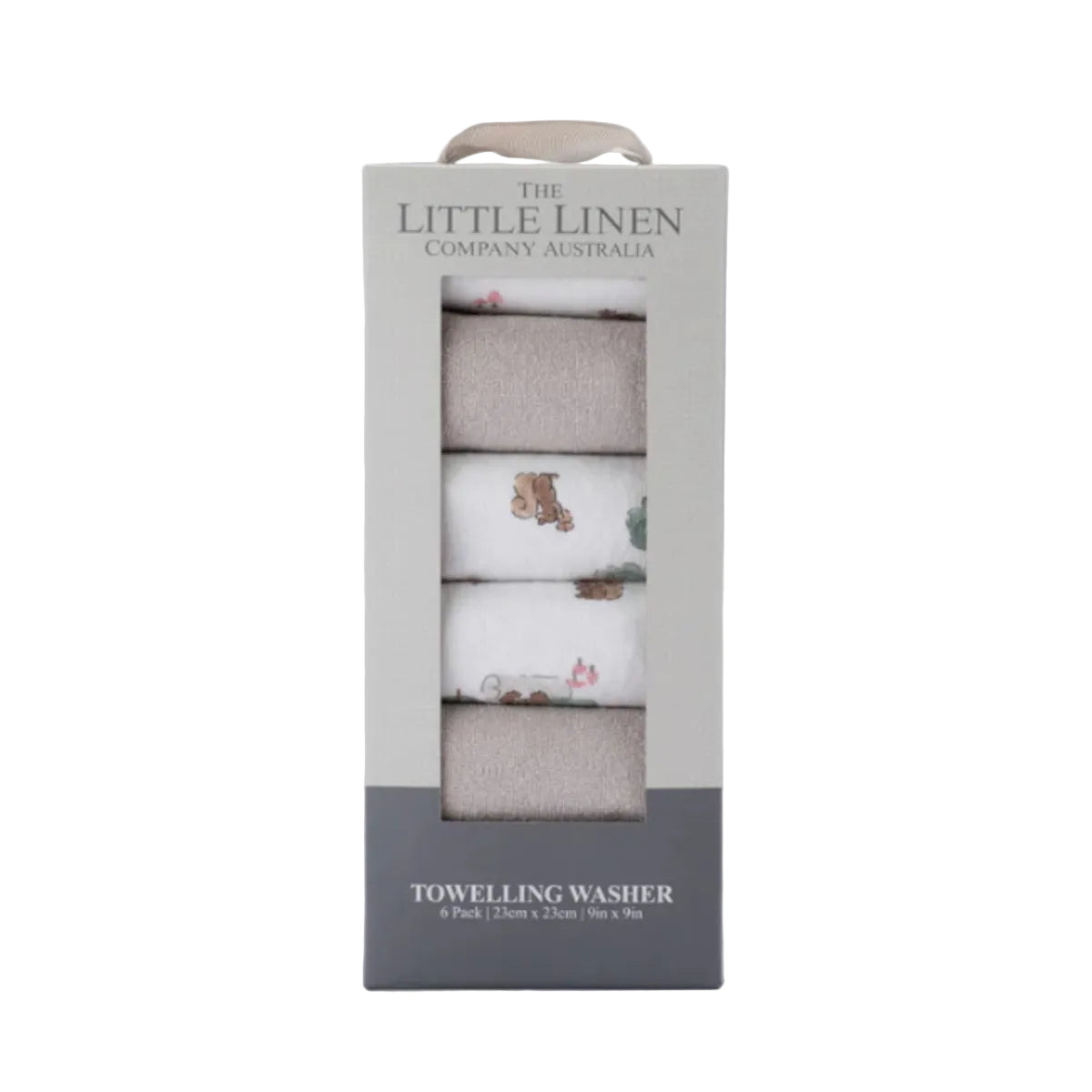 Little Linen Willow Bear Baby Towelling Wash Cloths (Pack of 6) | Minimax