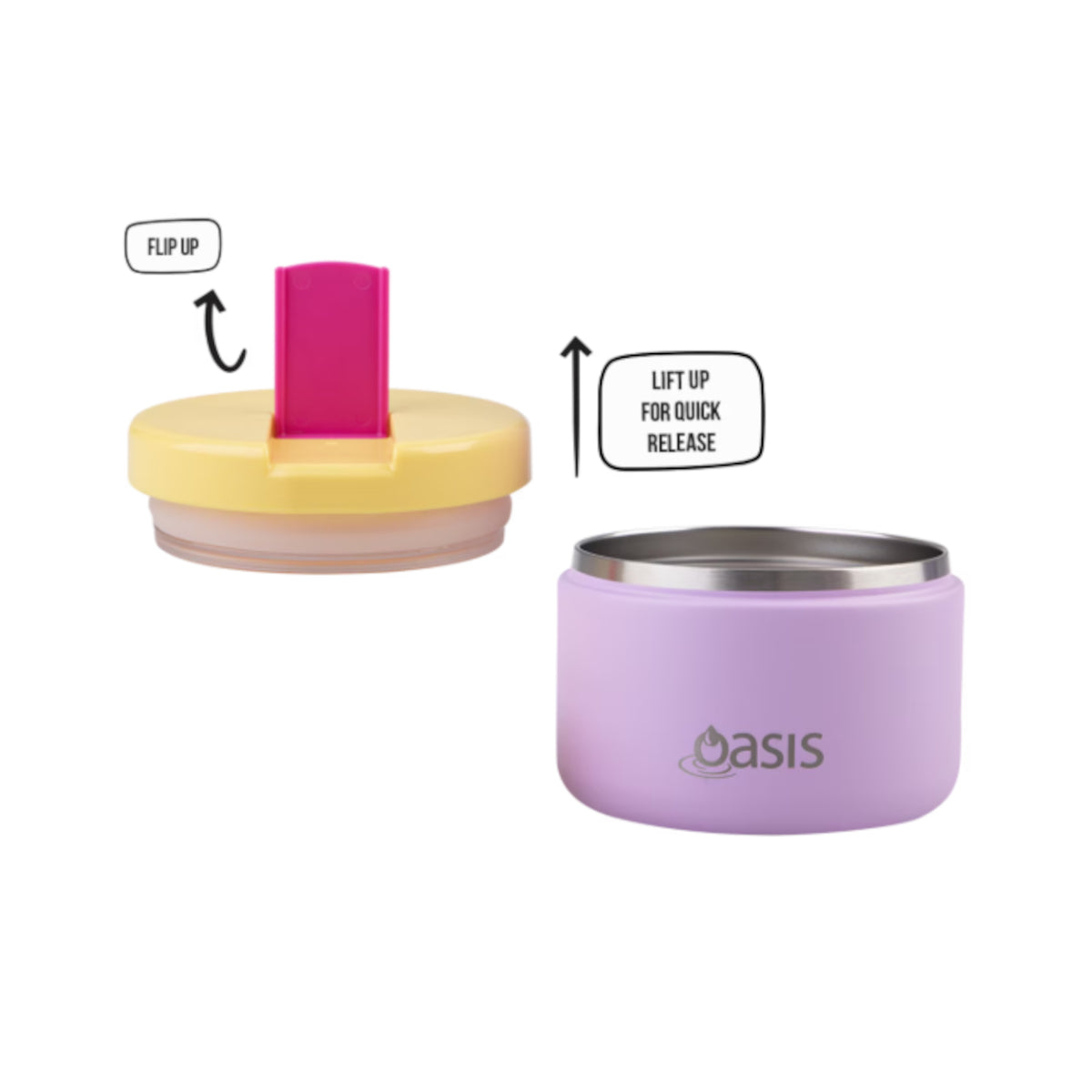 Oasis Double Wall Insulated Food Flask Bubblegum Pink 300ml | Minimax