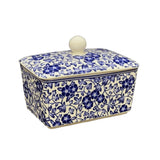 Heritage Butter Dish Floral Blue – elegant ceramic butter dish with vintage-inspired blue floral pattern and matching fitted lid