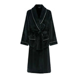 Bemboka Brogo Bath Robe With Piping Charcoal/White M/L | Minimax