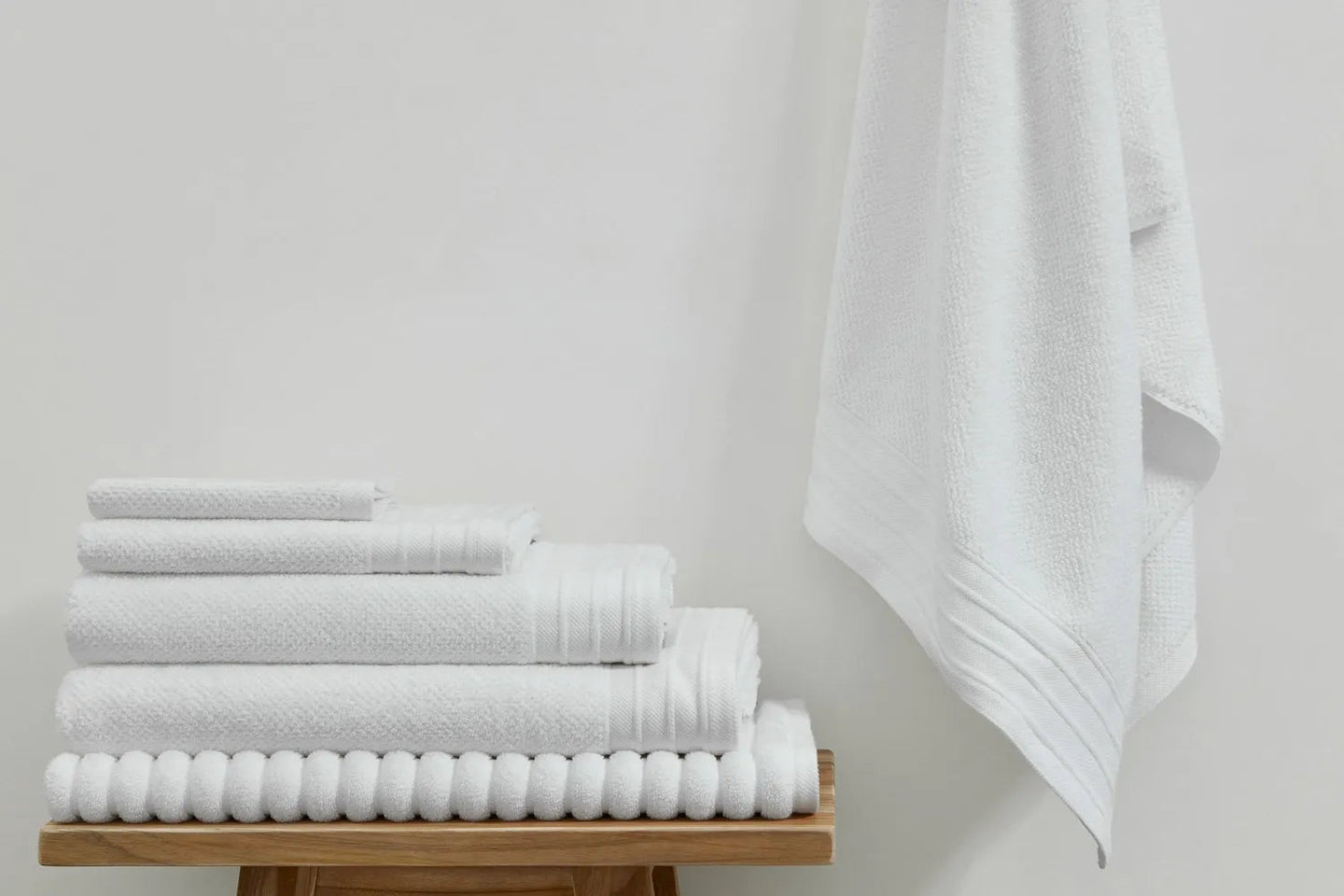 Bemboka Jacquard Bath Towel White 70x150cm