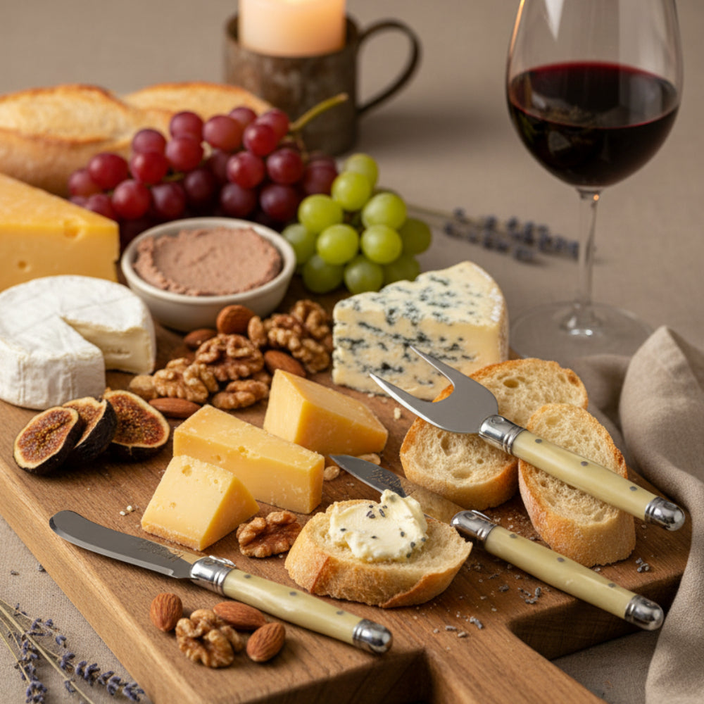 Laguiole Jean Dubost Deluxe Pate & Cheese Light Horn Set 4 Piece