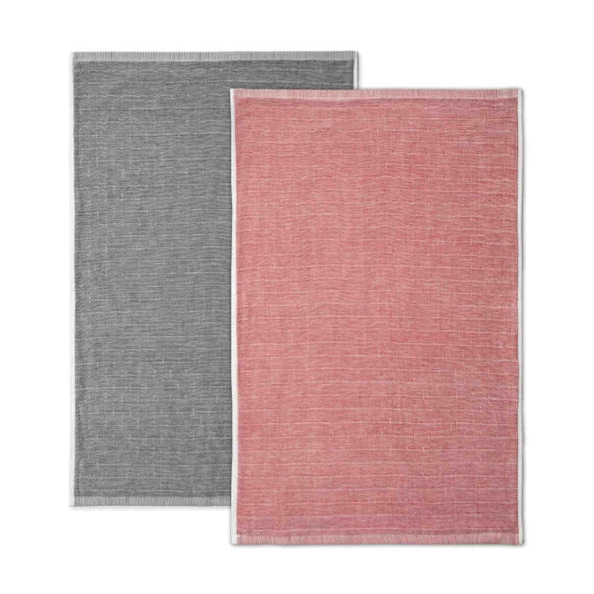 KitchenAid Tea Towel Empire Red and Charcoal Grey Set of 2 | Minimax