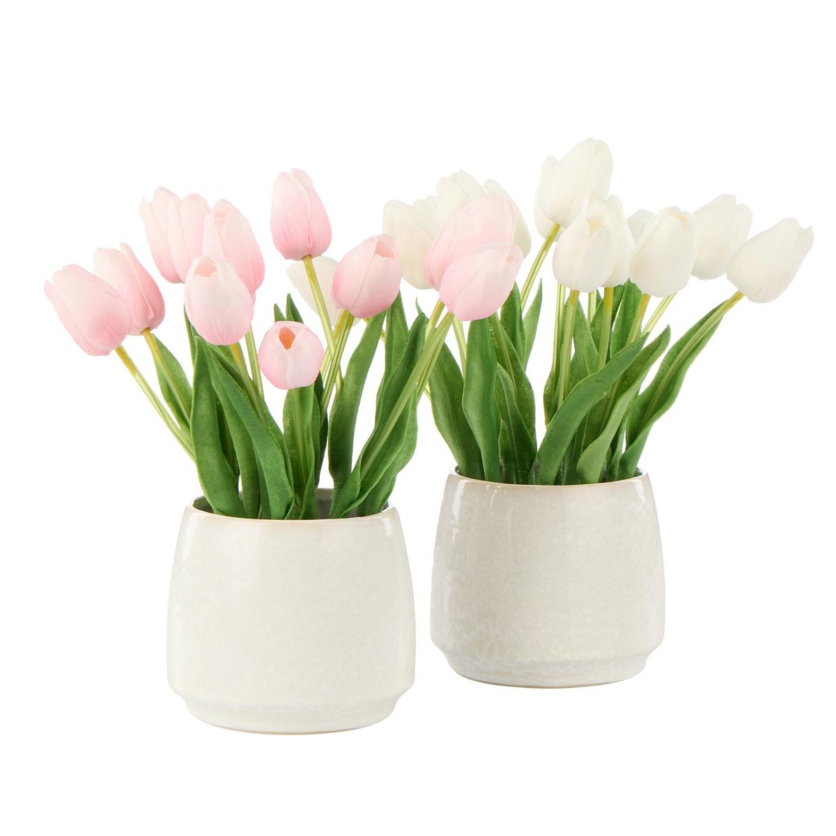 Rogue Tulip Bunch-Gianni Pot Pink 32x27x26cm