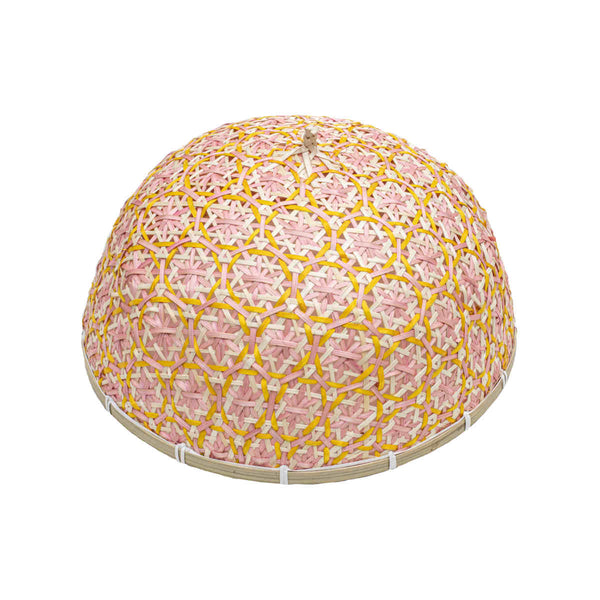 Ladelle Bamboo Woven Food Cover Pink/Yellow 34cm | Minimax