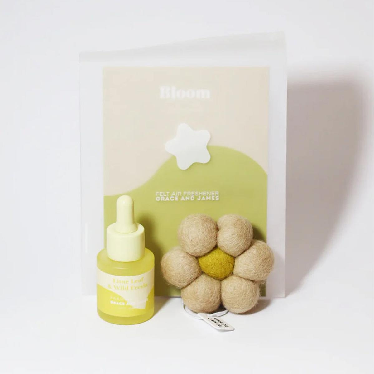 Grace and James Bloom Lime Leaf & Fresia Felt Air Freshener 20ml