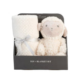 The Little Linen Co Farmyard Lamb Soft Plush Toy & Blanket