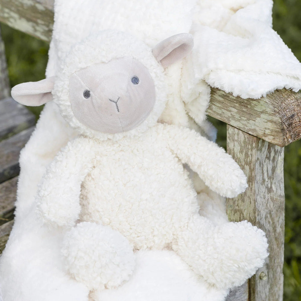 The Little Linen Co Farmyard Lamb Soft Plush Toy & Blanket