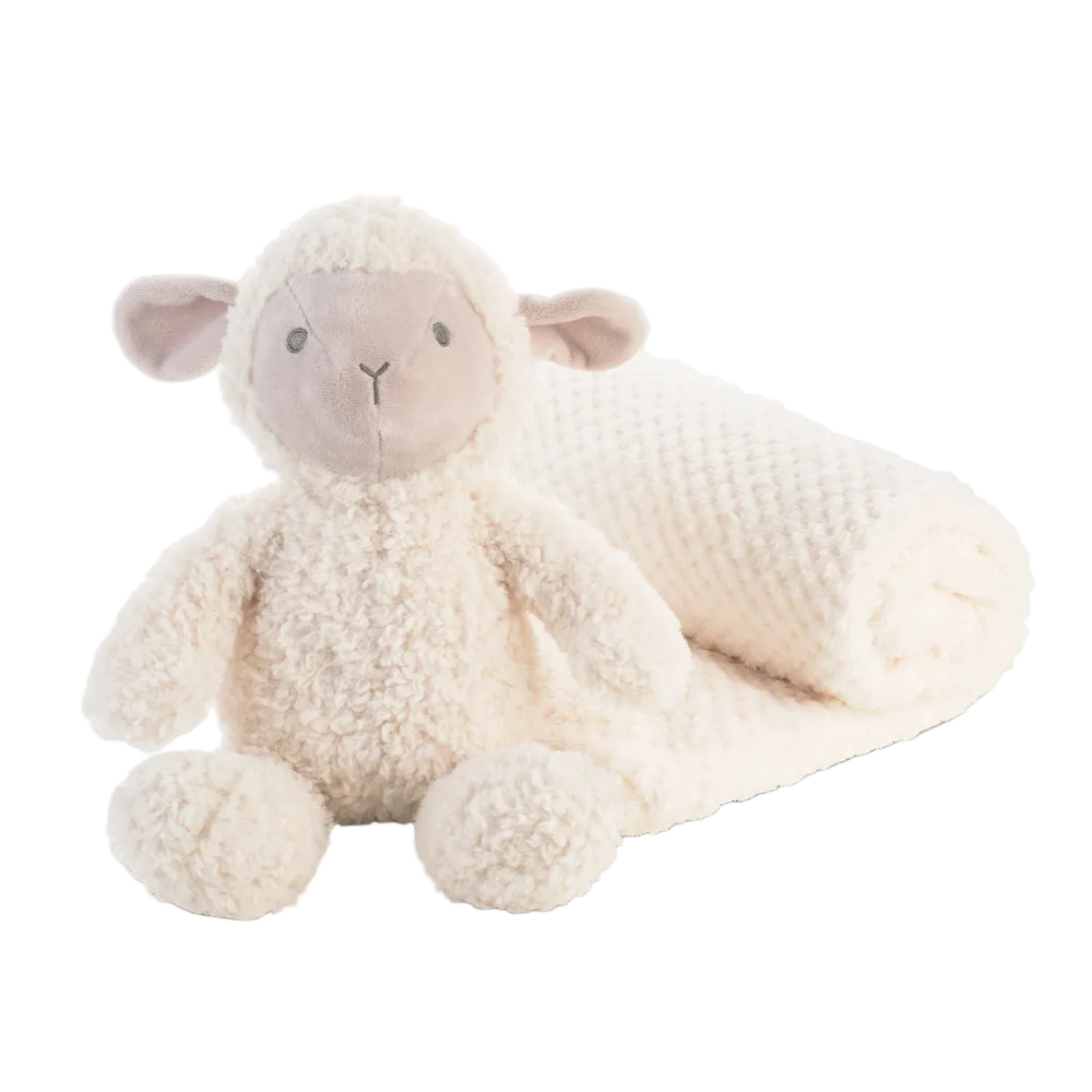 The Little Linen Co Farmyard Lamb Soft Plush Toy & Blanket