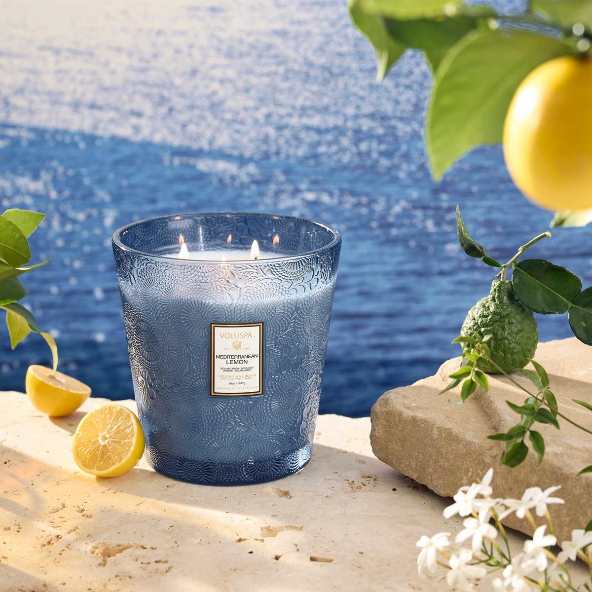 Voluspa Mediterranean Lemon Boxed 3 Wick Hearth Candle | Minimax