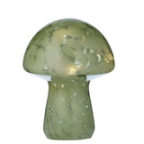 Mushroom Glass LED Lamp Green 17 x 21cm