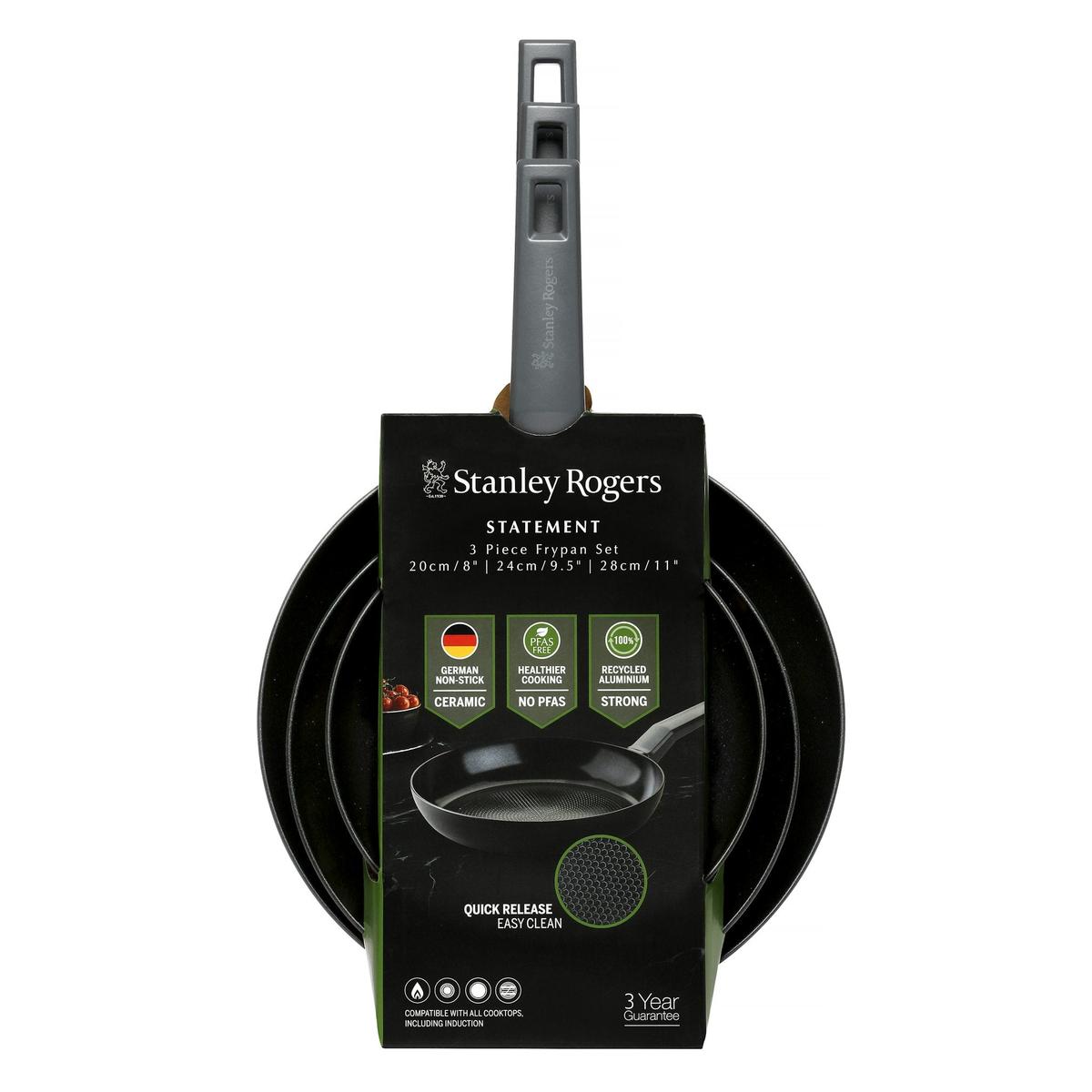 Stanley Rogers Statement Ceramic Non-Stick 3 Piece Frypan Set