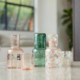 Pilbeam Living Blooming Bee Carafe Set Pink 770ml with etched floral design and matching glass