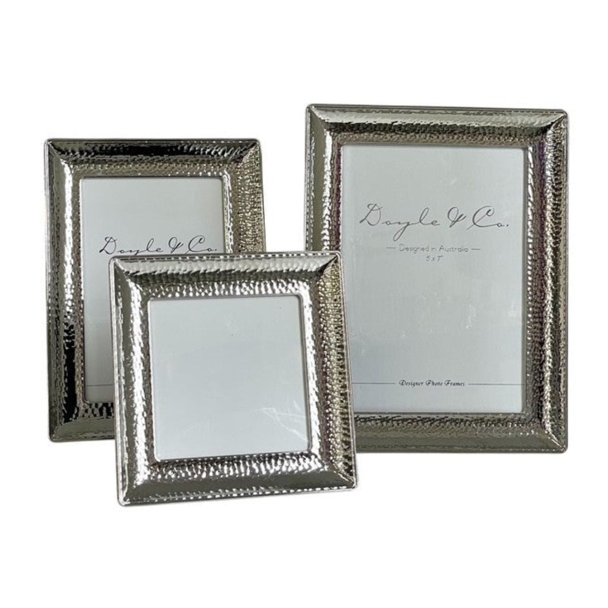 Flair Gifts Wide Border Hammer Frame Silver 4×4" | Minimax