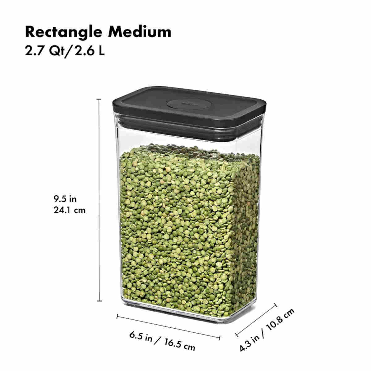 OXO POP 2.0 Rectangle Container Medium Black | Minimax