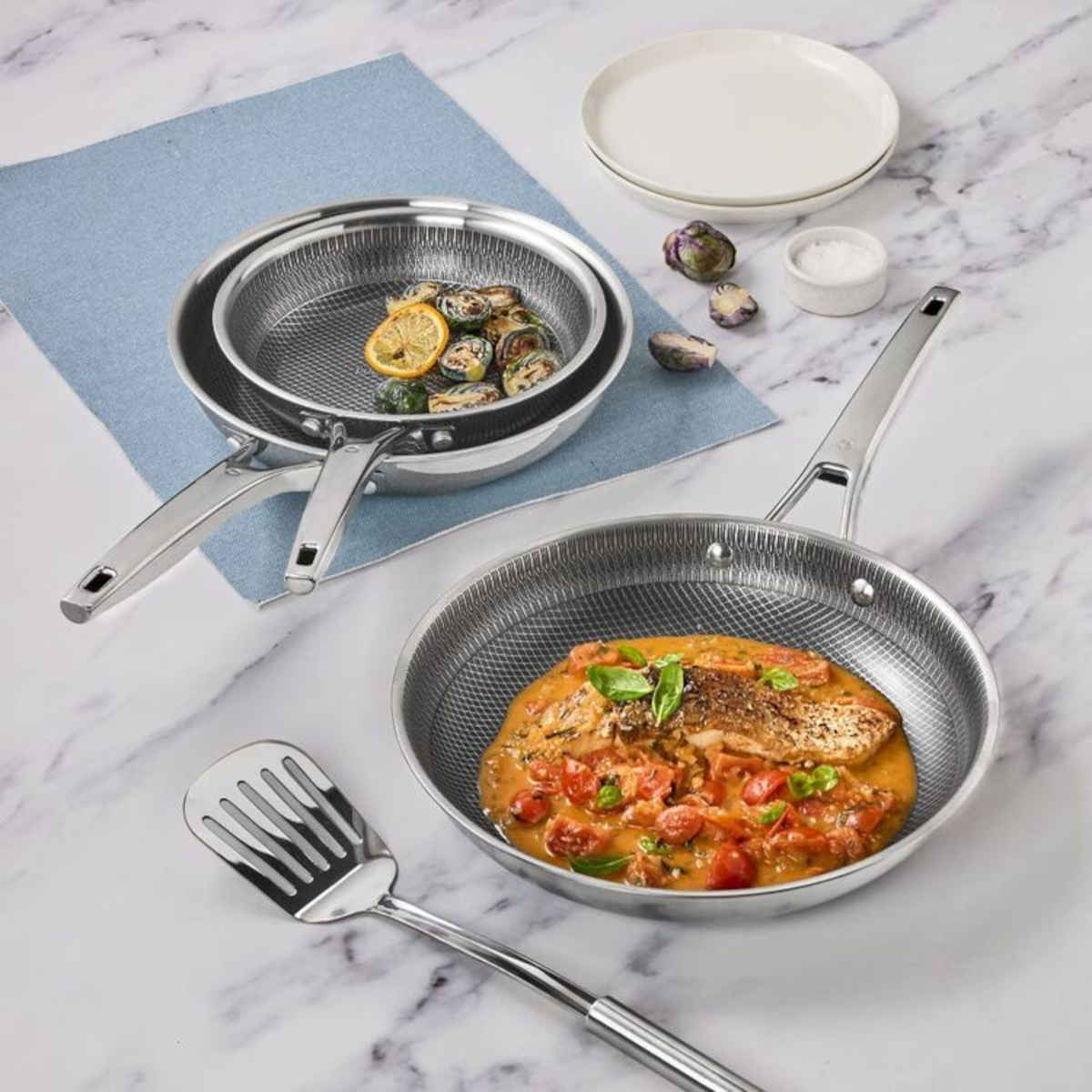 Swiss Diamond DLX Nonstick Clad Frypan Set 3 Piece | Minimax