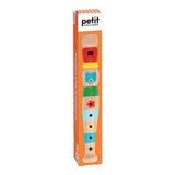 Petit Collage Playful Tunes Wooden Recorder 3x3x19cm featuring colourful animal and flower design